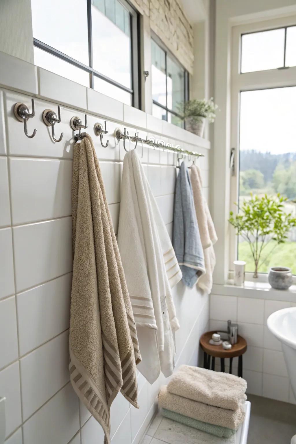 Stick-on hangers provide a flexible and non-permanent cloth hanging option.