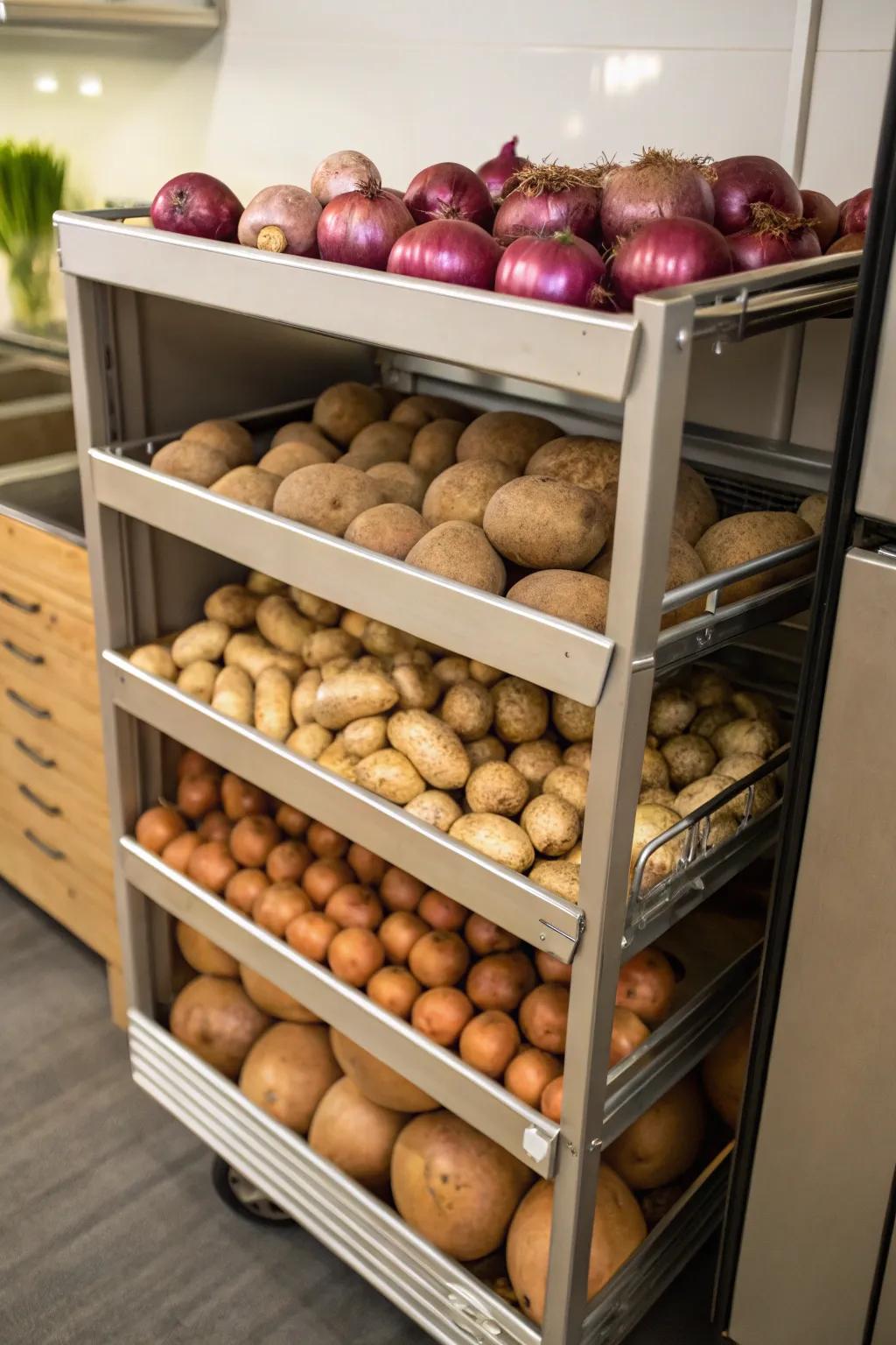 Pantry trolleys offer mobile and practical storage options.