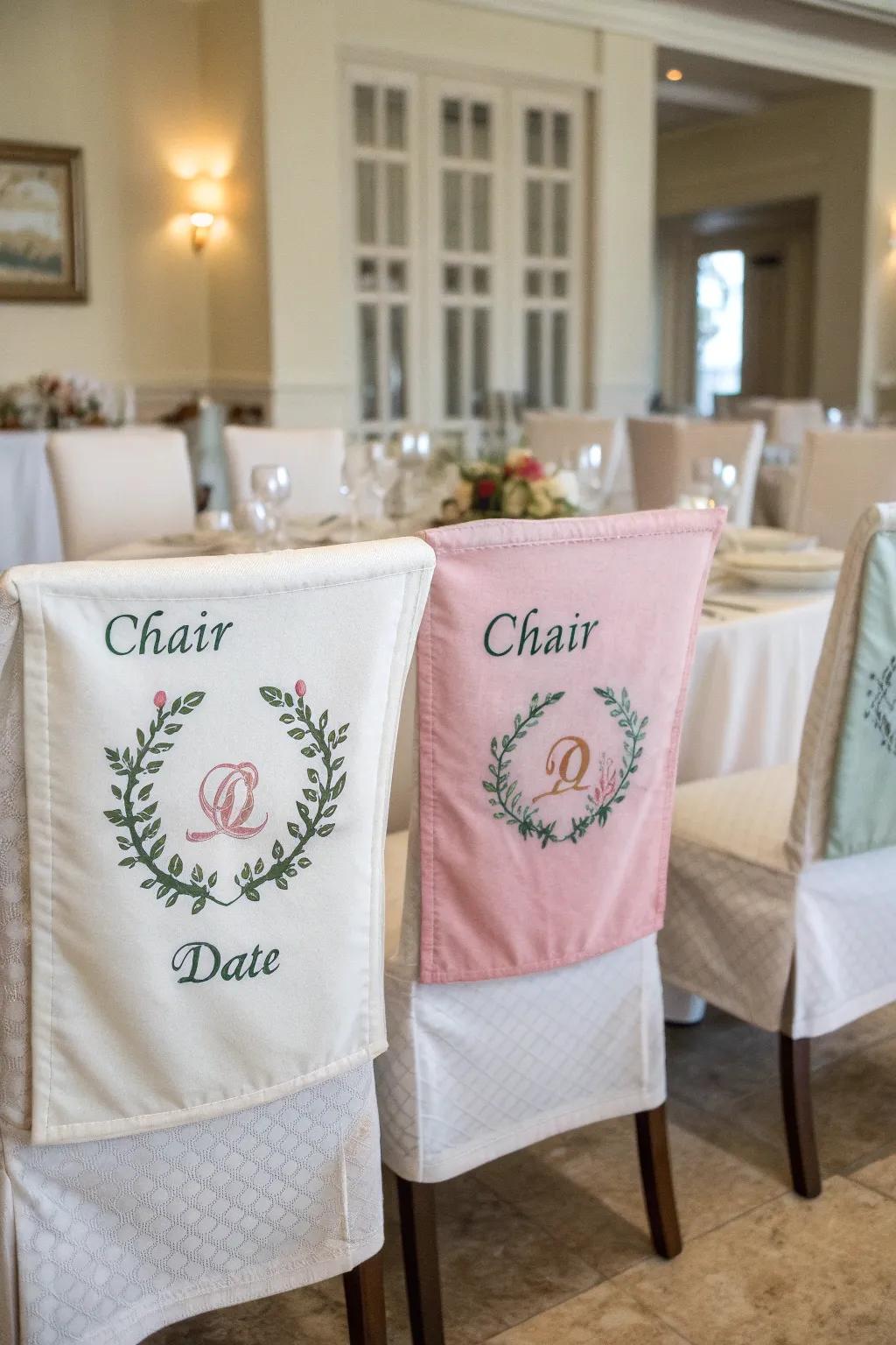 Personal impression with embroidered seat protectors.