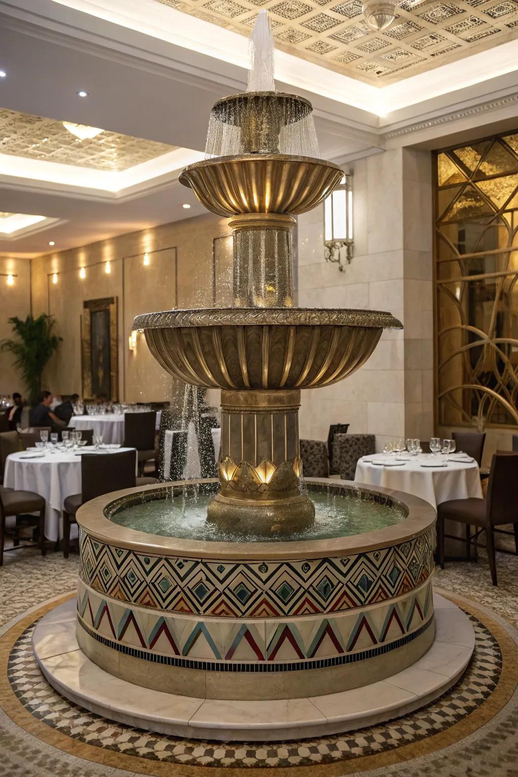 Art Deco fountains proffer a dash of vintage refinement.