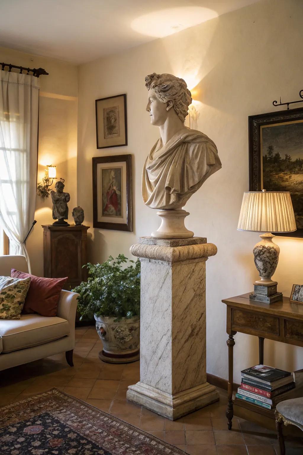 Iconic Italian sculptures add classical elegance and sophistication to your decor.