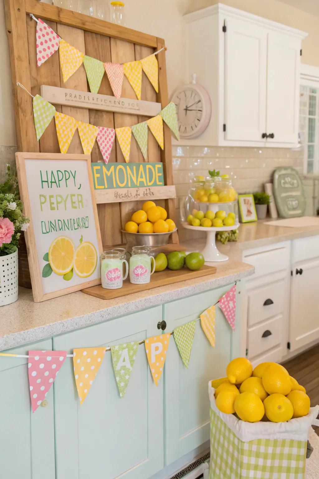 A lemonade stand-themed birthday board, perfect for a refreshing July celebration.