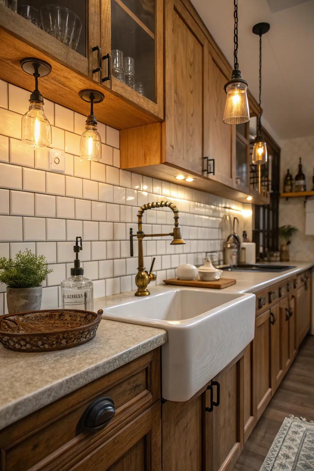 Vintage fixtures bring character to any kitchen.