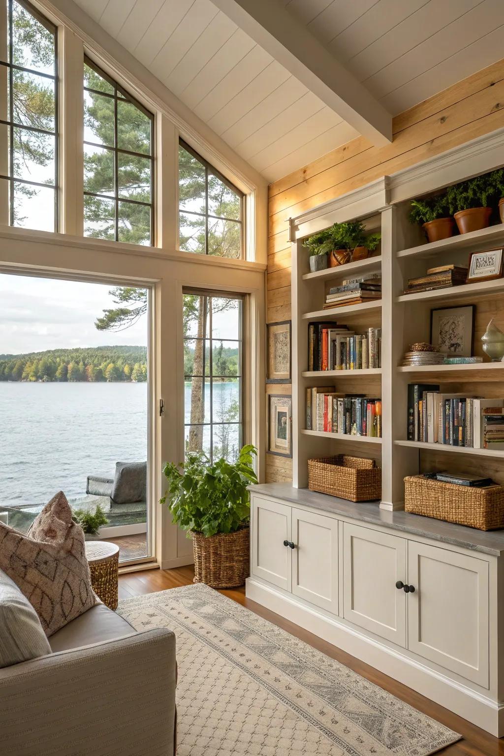 Savvy storage solutions maintain an orderly space.
