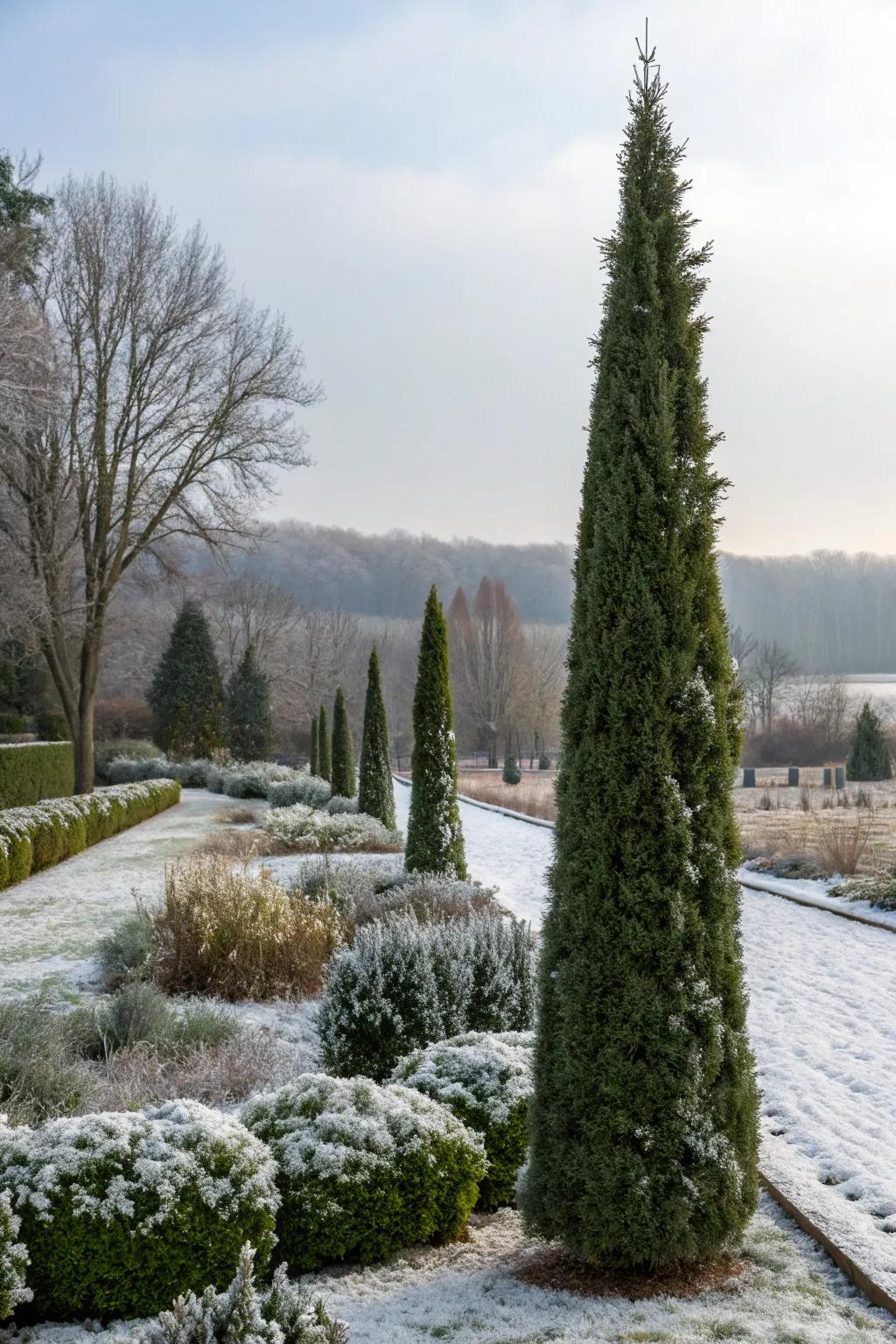 Emeralds keep your garden vibrant through winter's chill.