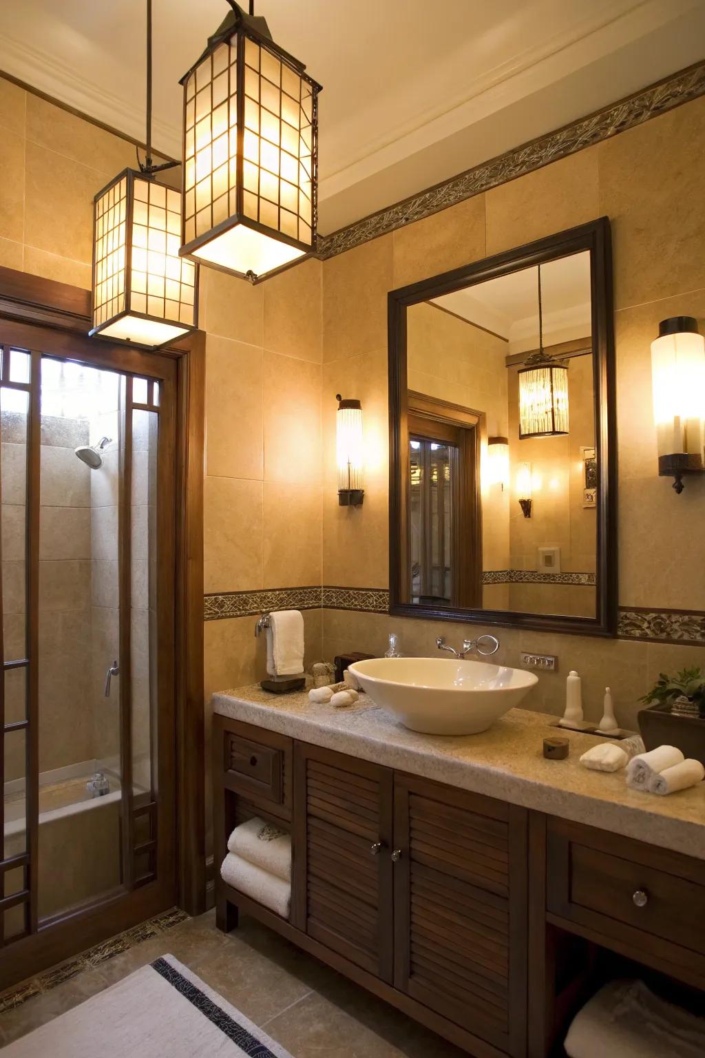 Soft fixtures diffuse light for a smooth, balanced radiance.