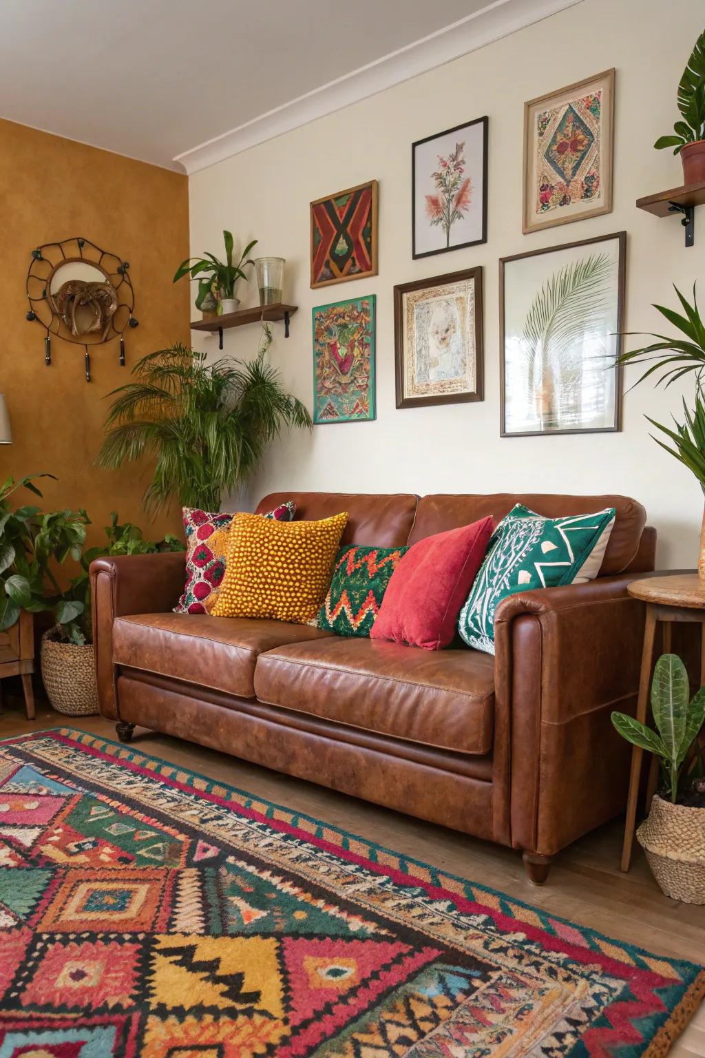 Daring tints invigorate the family room space.