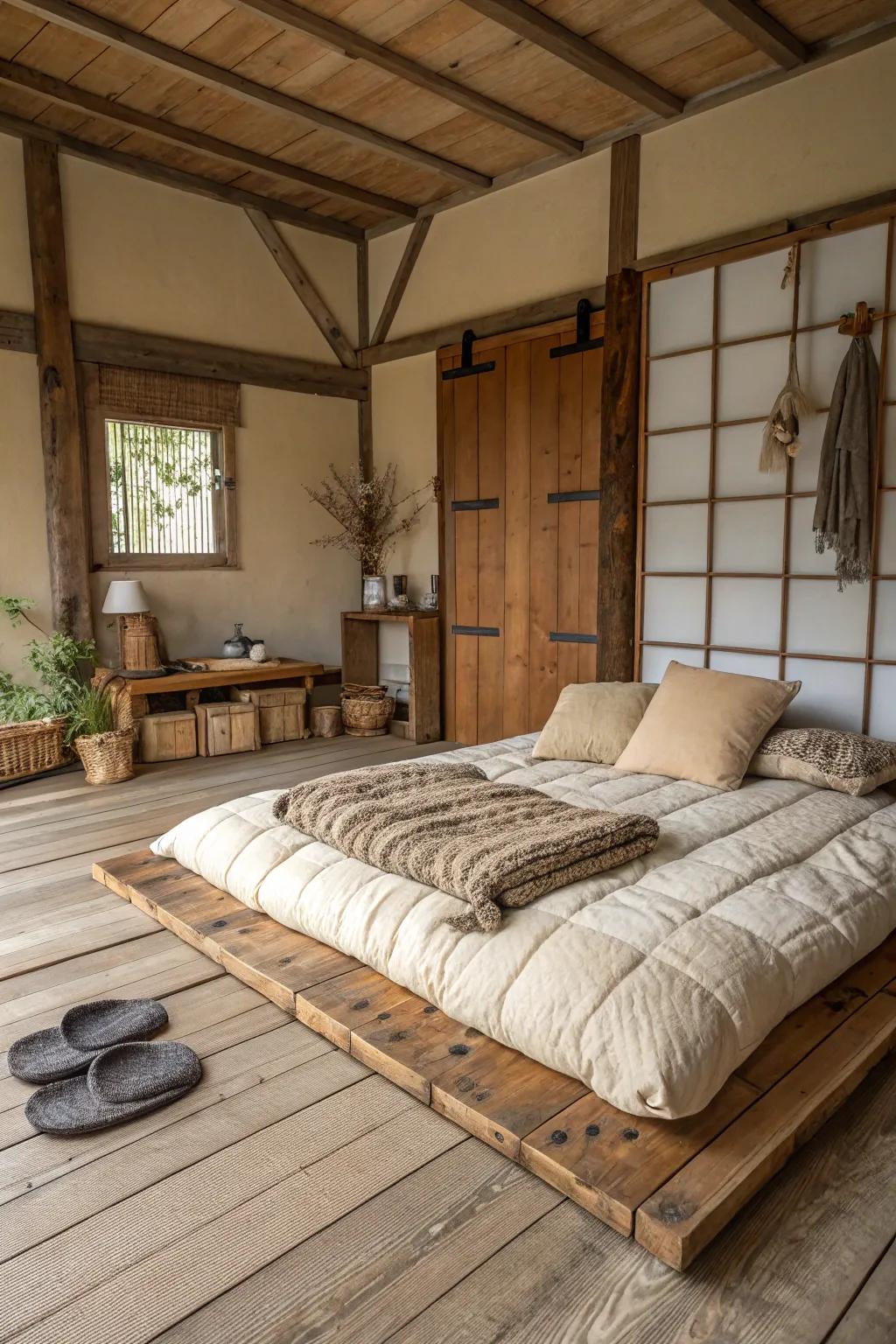 A rustic escape exudes warmth.