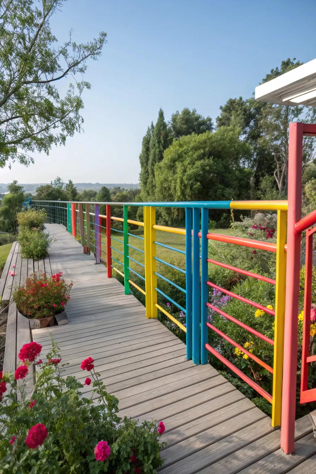 Vibrant guardrails make a bold and personalized statement.