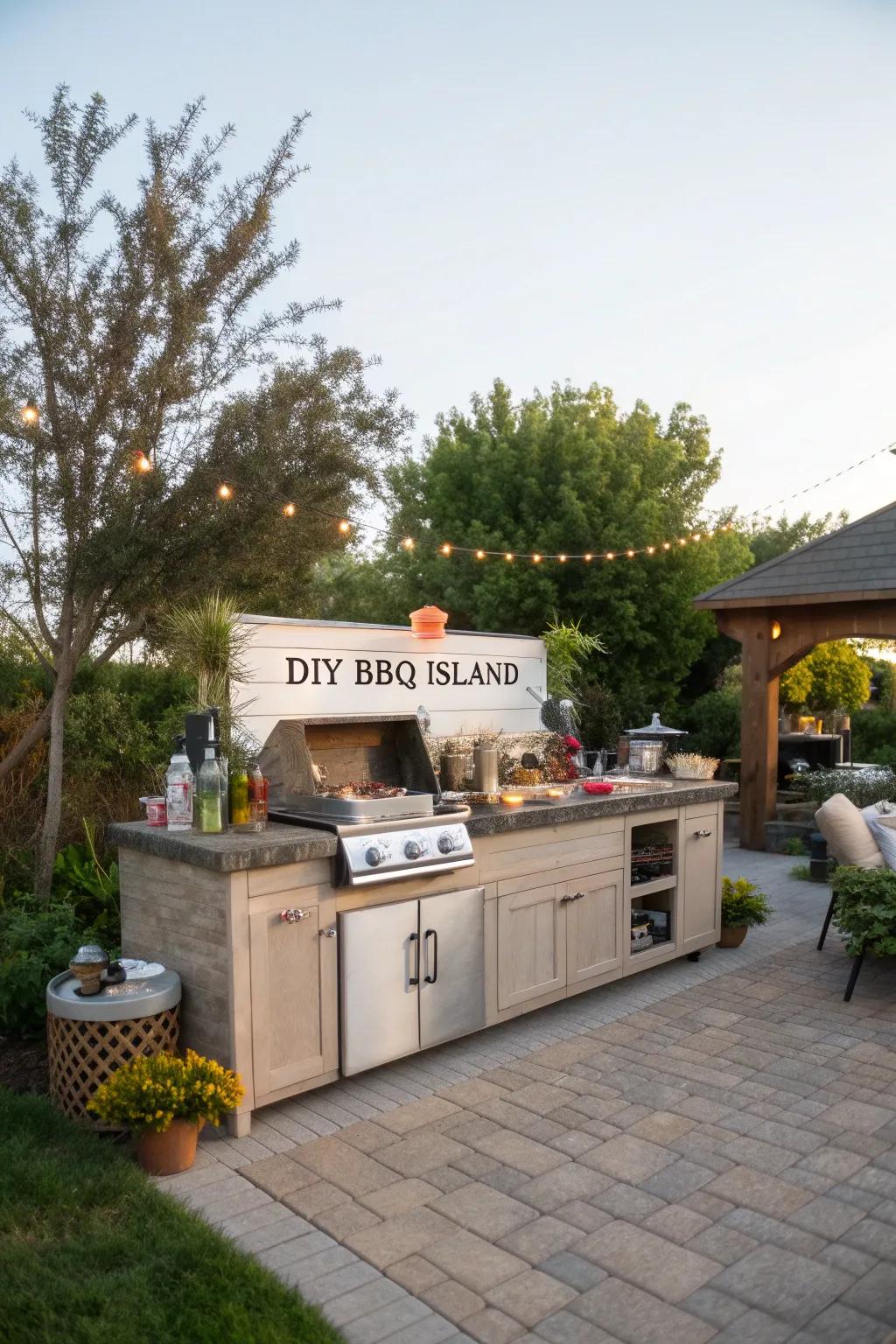 DIY elements add a personal touch to your BBQ island.