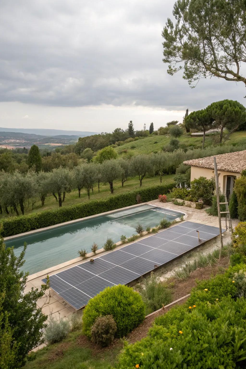 Solar heating grants eco-friendly warmth.