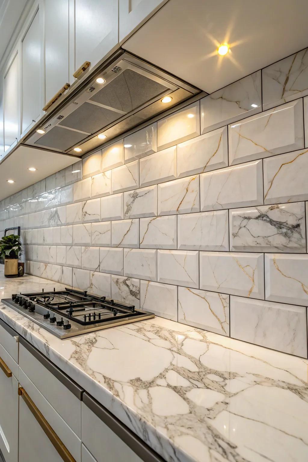 Stone slabs offer timeless luxury and natural elegance.