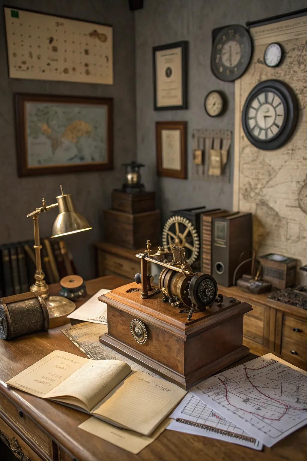 A steampunk-themed tune chest that amalgamates fantasy and mechanics.