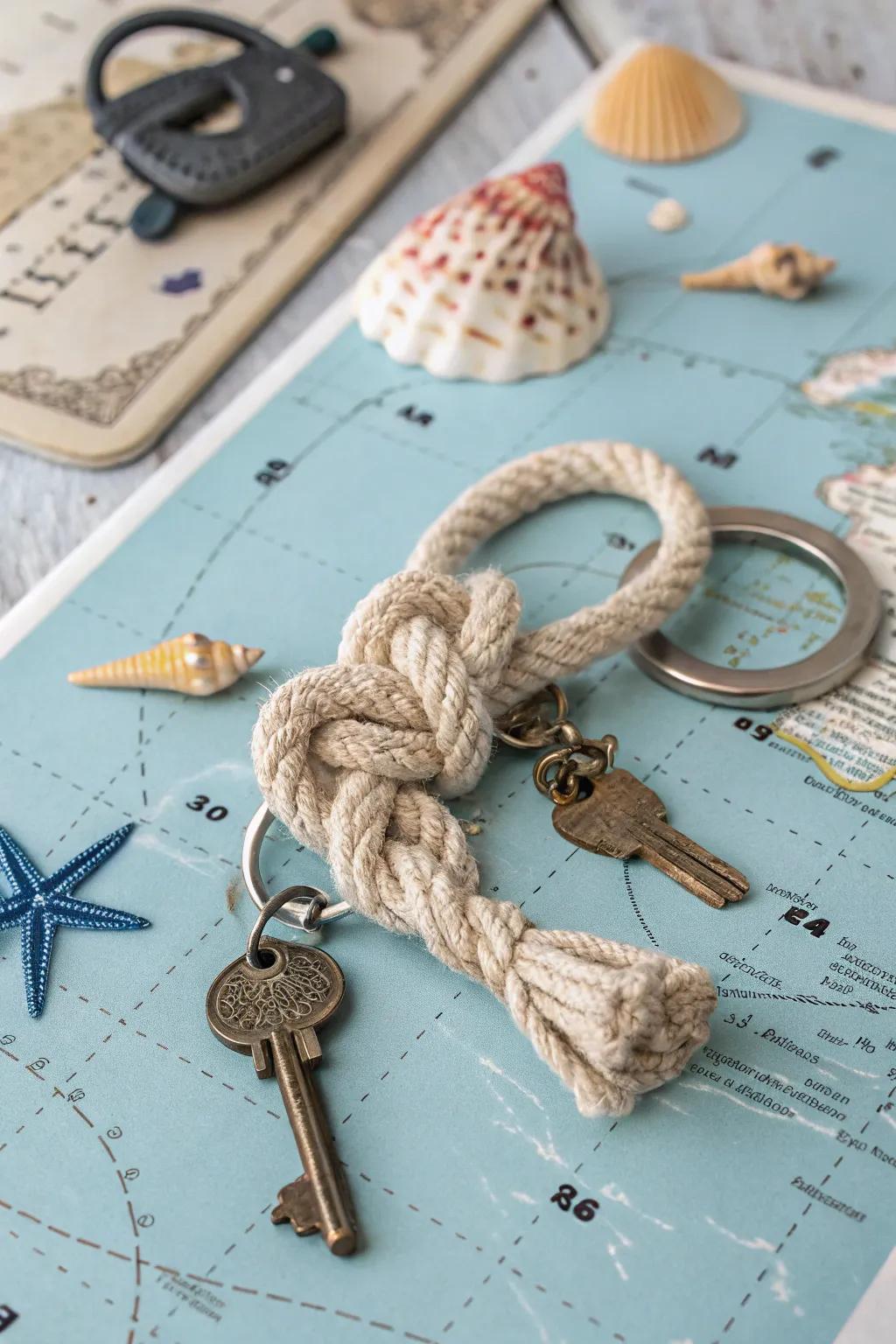 Mariner's tie keychains are a perfect nautical accessory for everyday use.