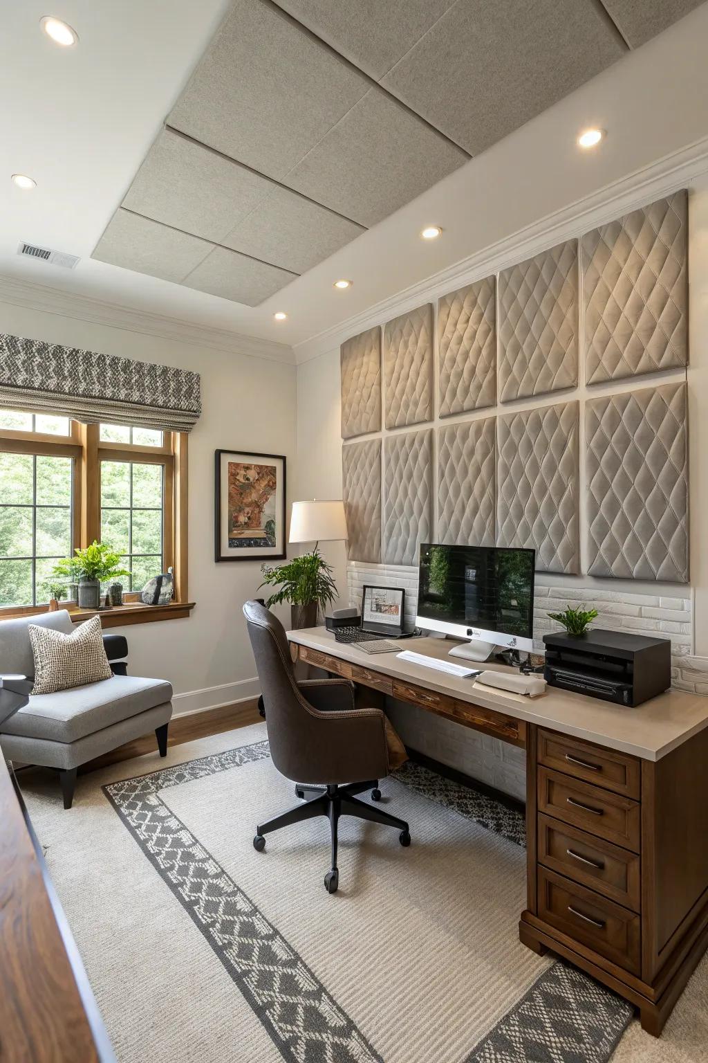 Minimize distractions using stylish acoustic panels.
