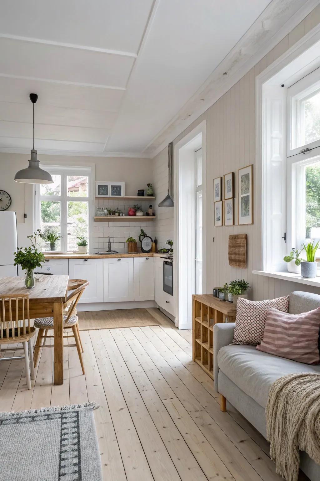 Scandinavian design brings serenity and modernity to open spaces.