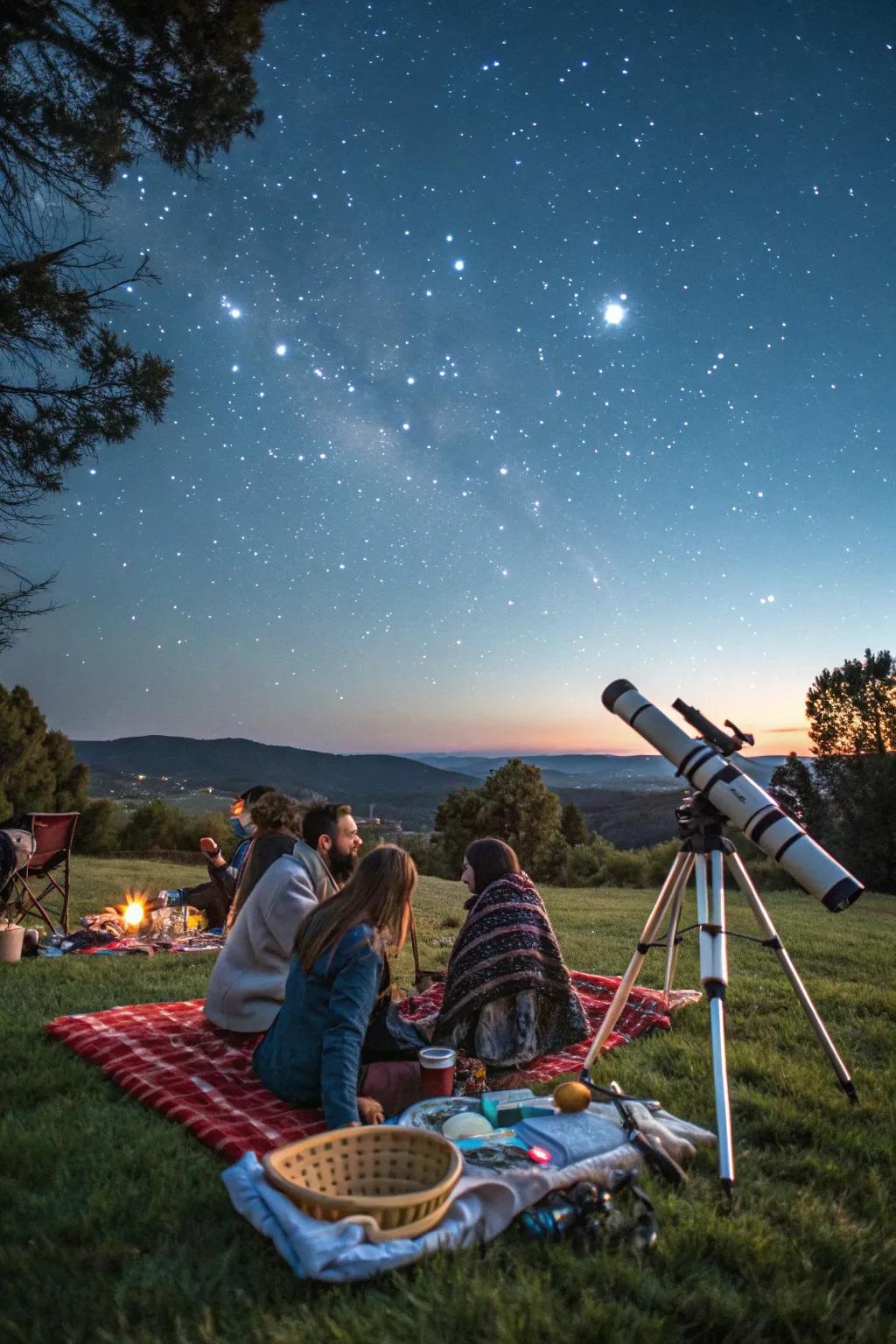 Gaze at the stars during a peaceful feast night.