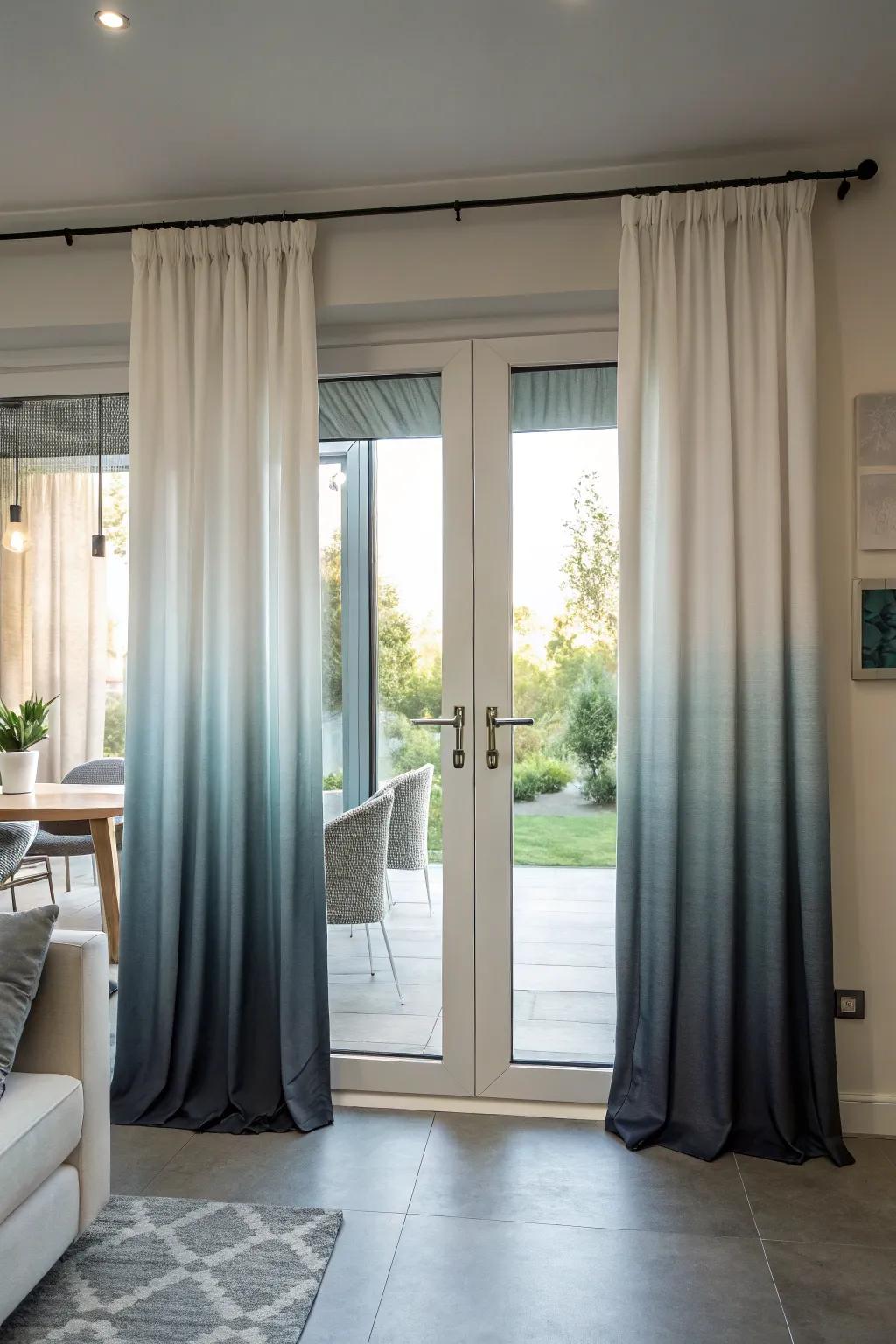 Progressive color fading coverings inject a contemporary flair with their stunning gradient impression.