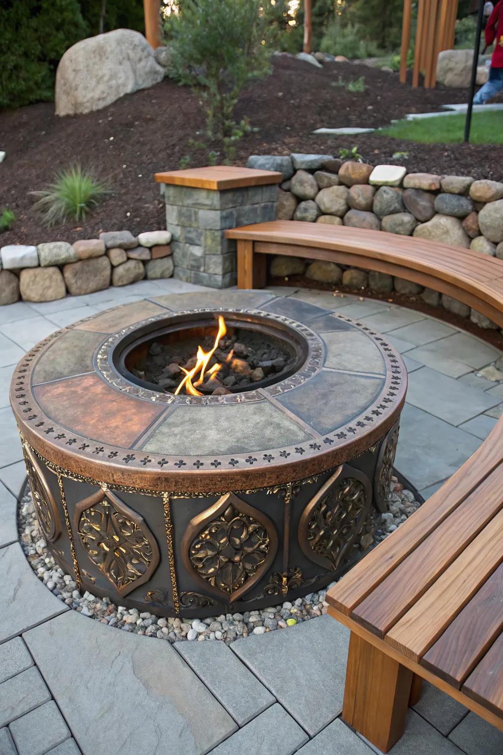 A bespoke firepit design mirrors your personal style and elevates your patio.