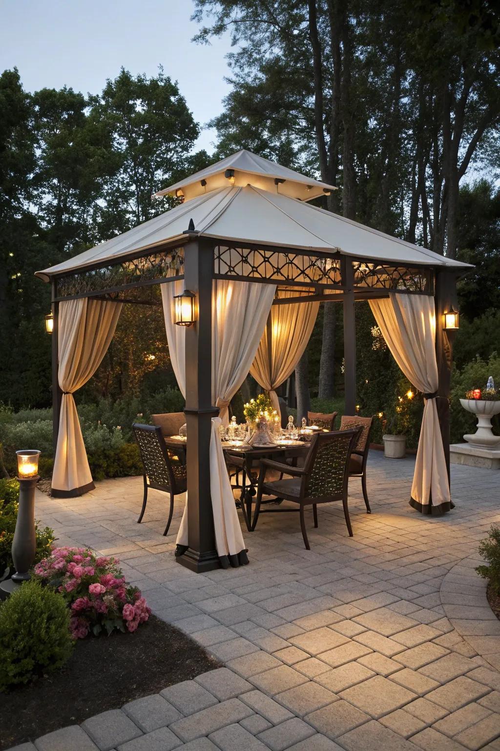 Tents add style and sun protection.