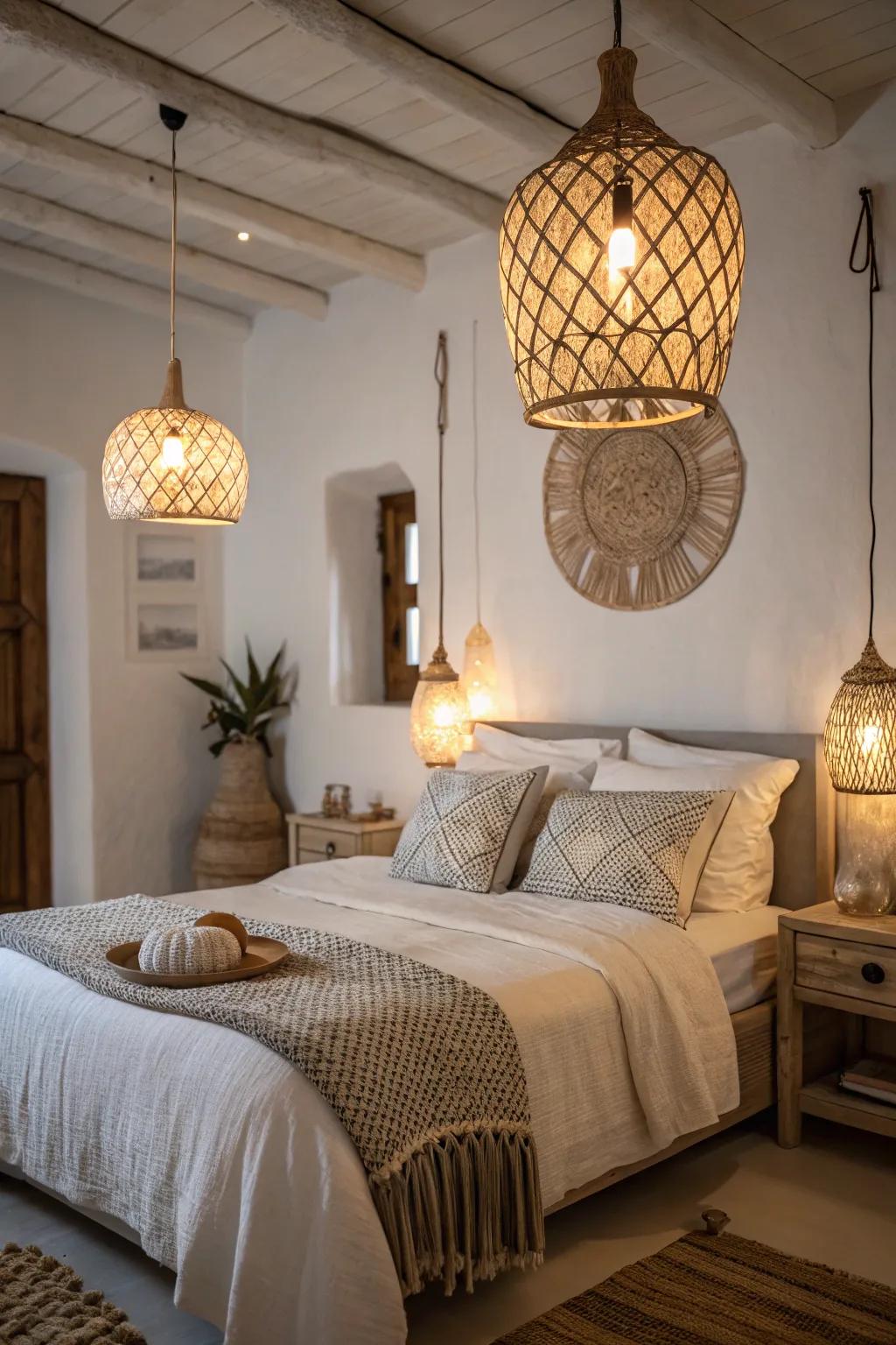 Dim effulgence pendants engender a snug, inviting atmosphere.