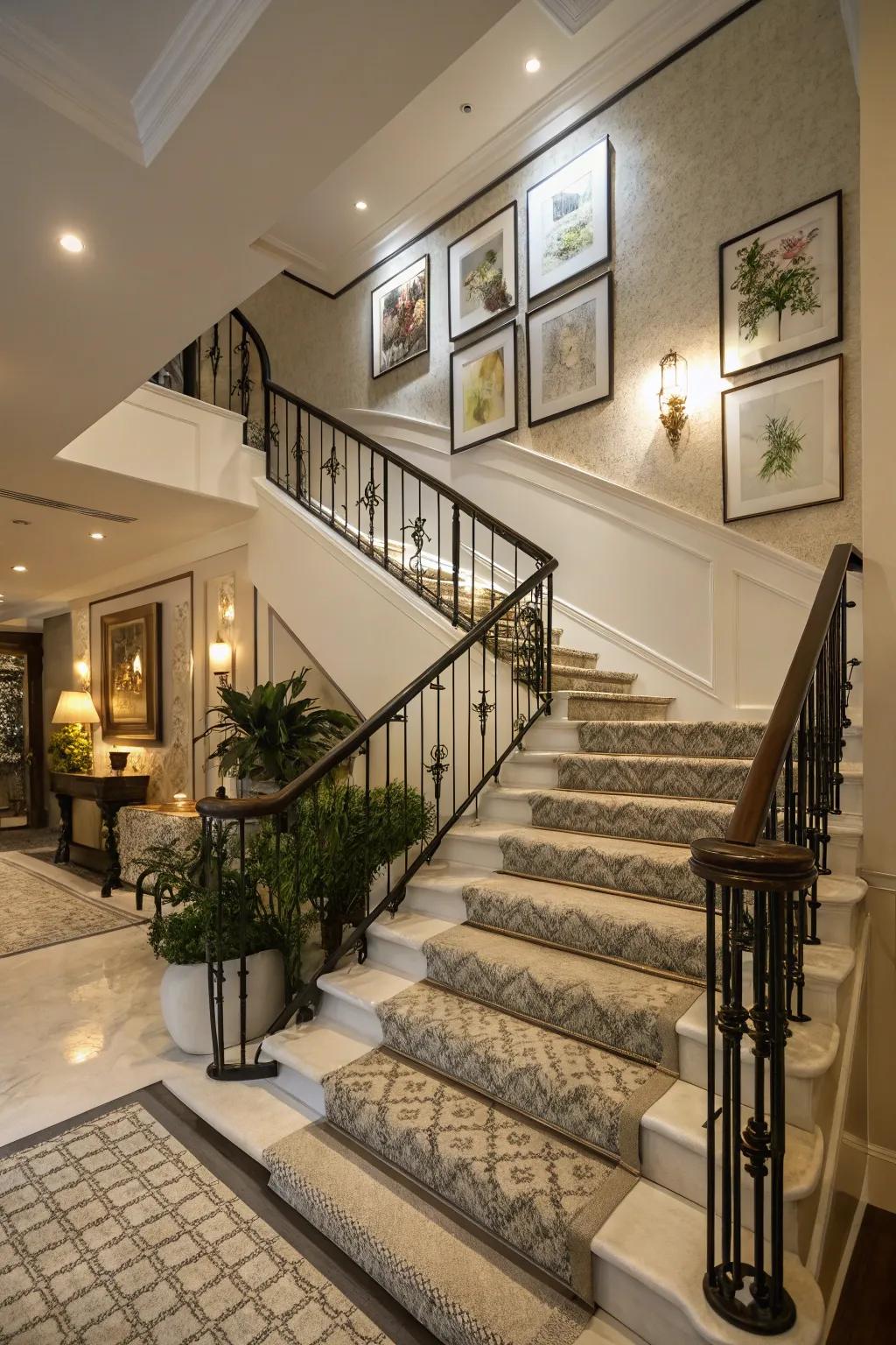 Render stairways memorable through fashionable molding.