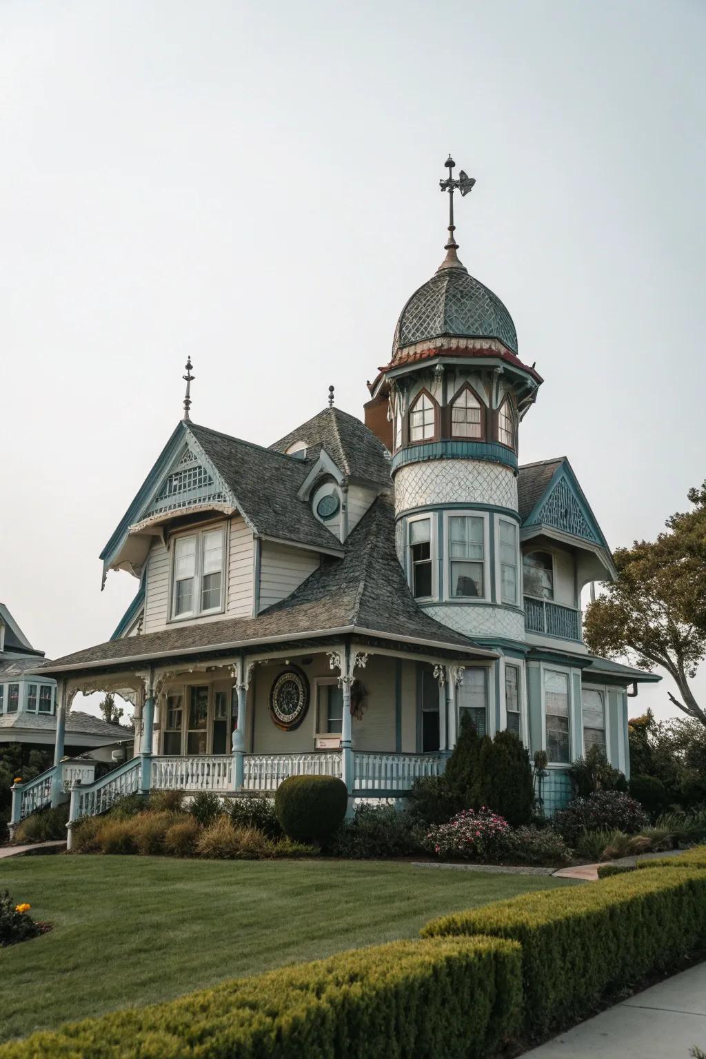 A house featuring a custom-designed cupola, brimming with artistic appeal.