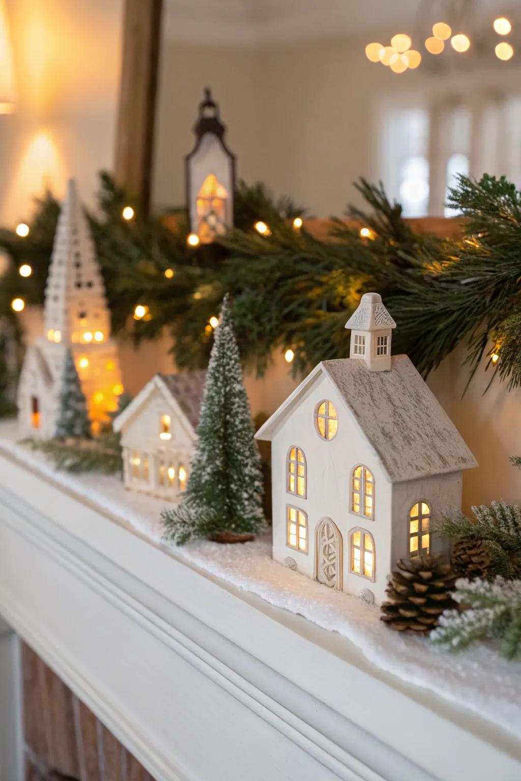 Build a DIY Christmas village for a nostalgic touch to your decor.