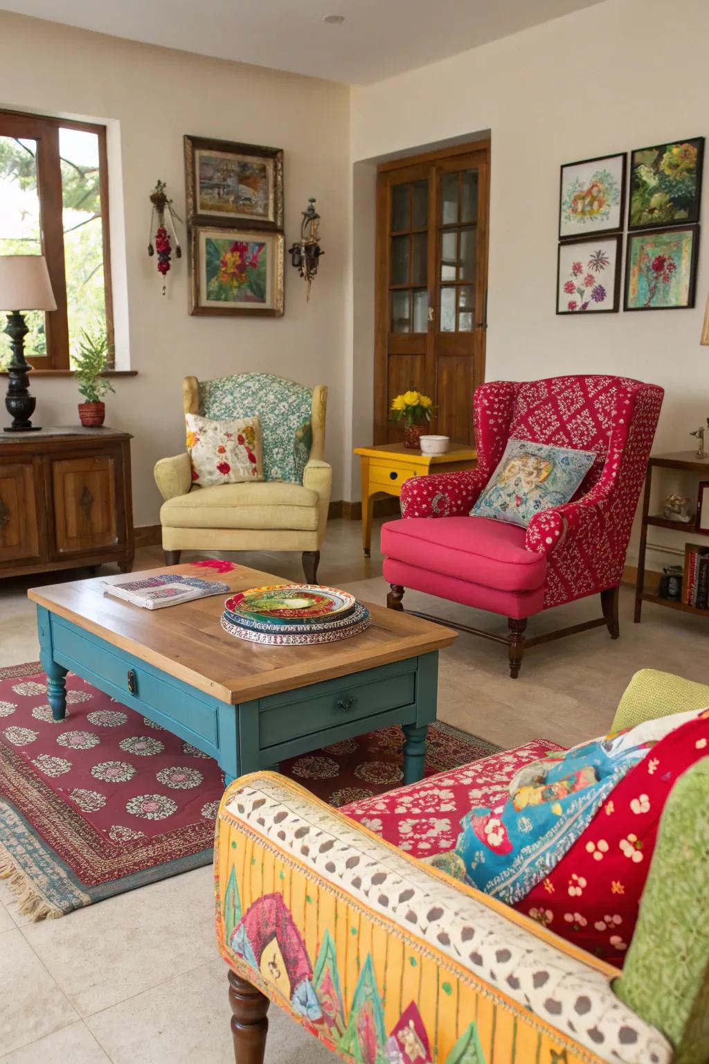 Transformed finds with quirky paint treatments.