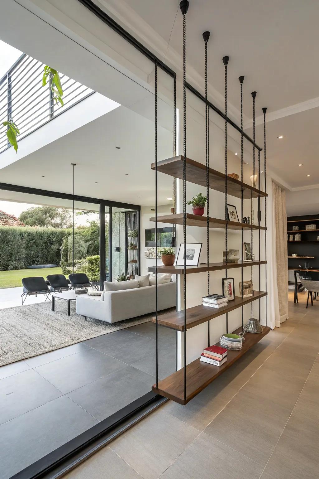 Elevated organizers offer stylish storage and division without cluttering the floor.