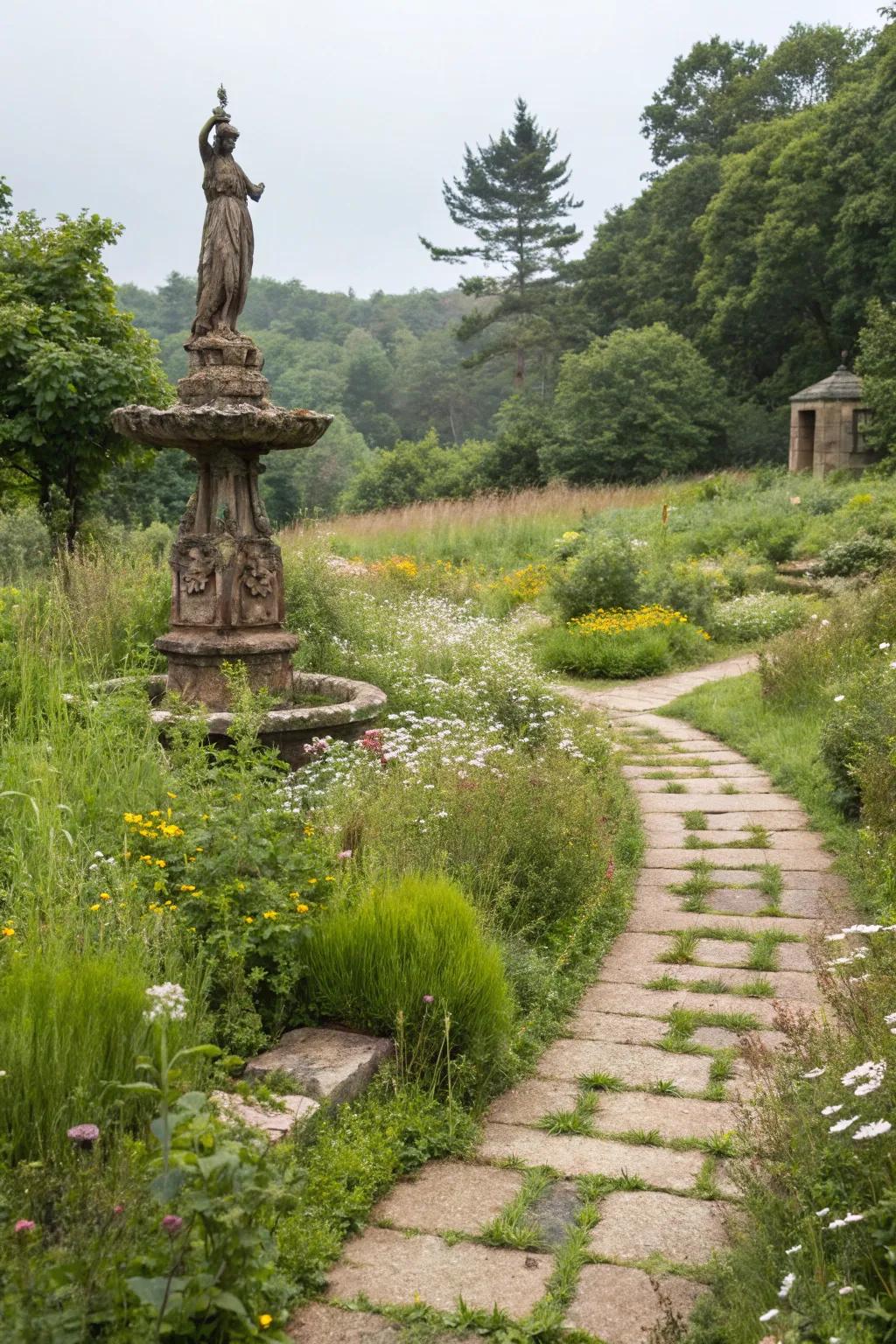 An intriguing garden sculpture commanding attention.