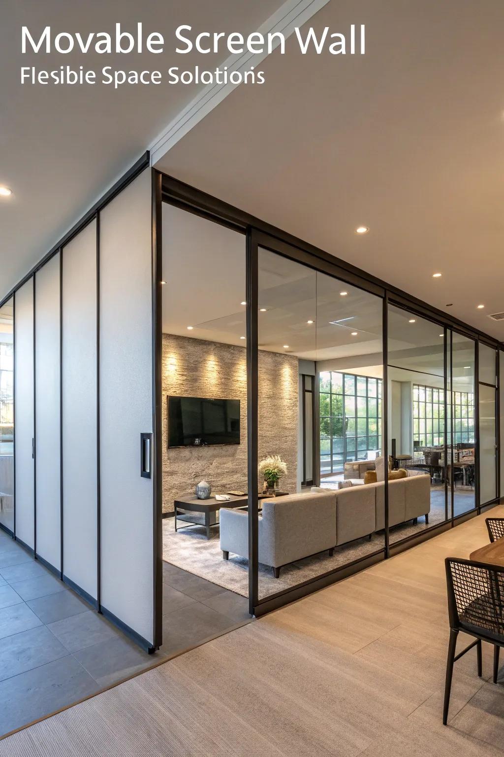 Shiftable screen walls deliver dynamic and adaptable space solutions.