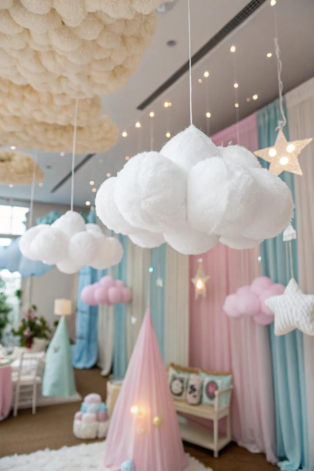Drift afar featuring a whimsical snapshot venue themed around clouds.