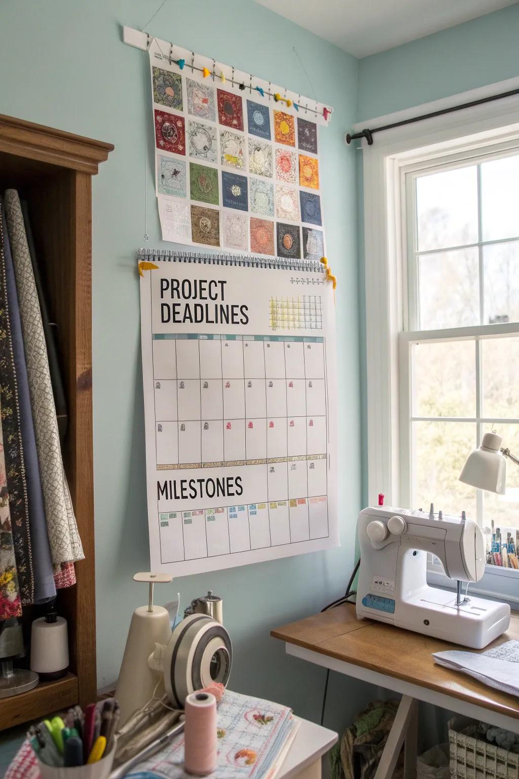 A wall calendar ensures you stay on schedule.