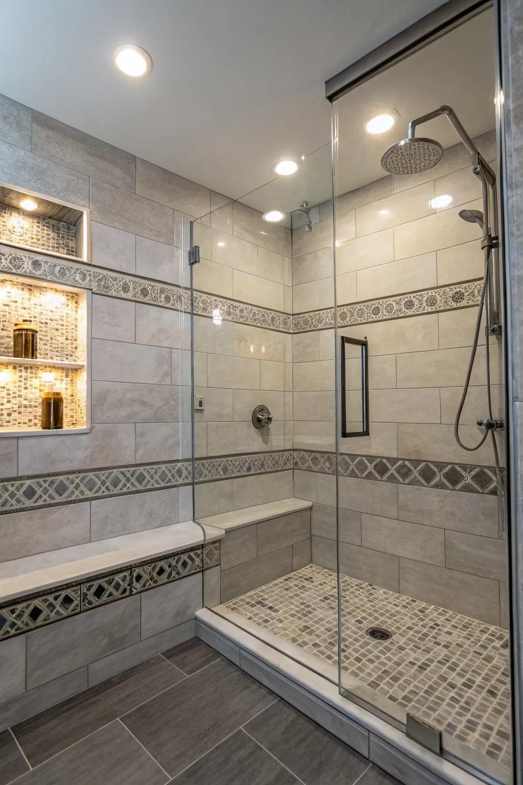 Show-off lights draw eyes to great features in your shower.
