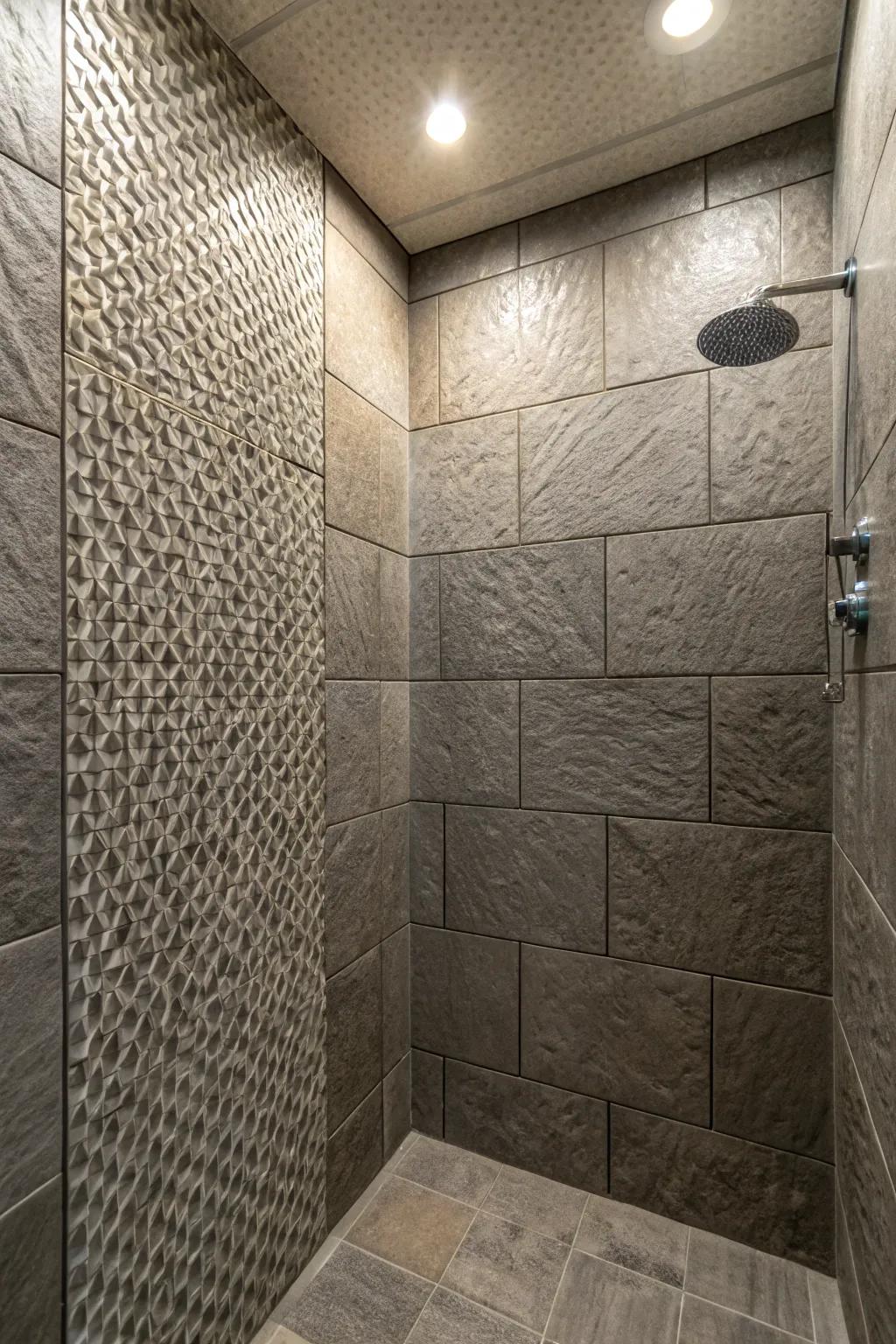 Textured pewter tone facade to realize an unparalleled bathing encounter.