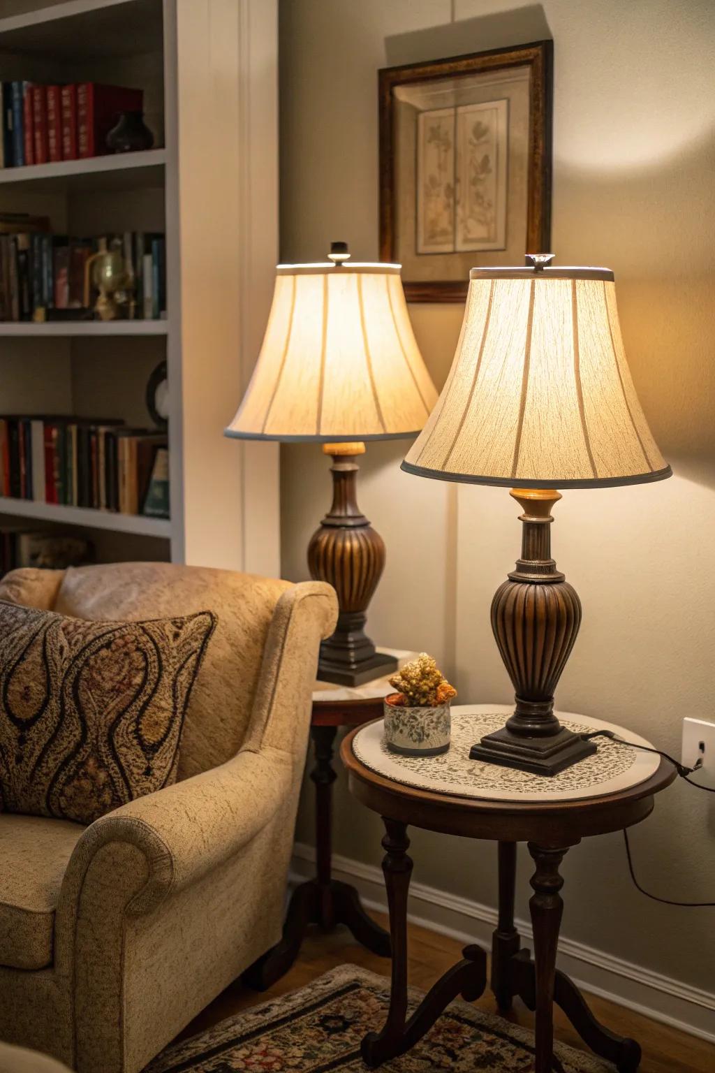 Table lamps fashion a warm and hospitable ambiance in any nook.