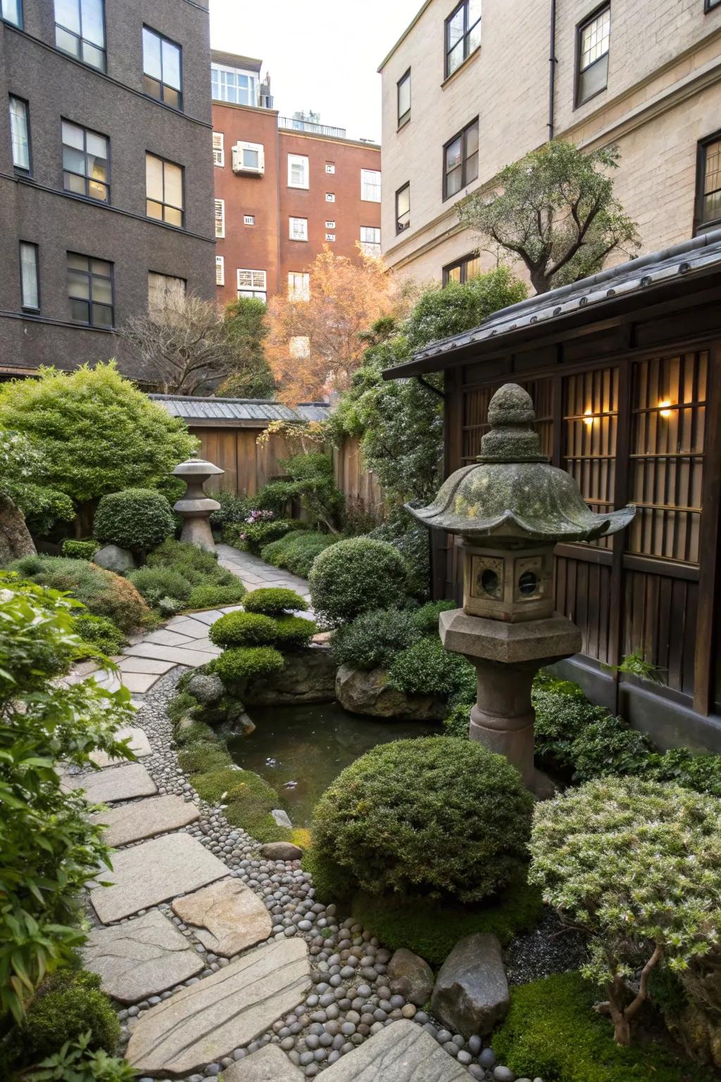 A Confined Grove tucked in a compact courtyard.