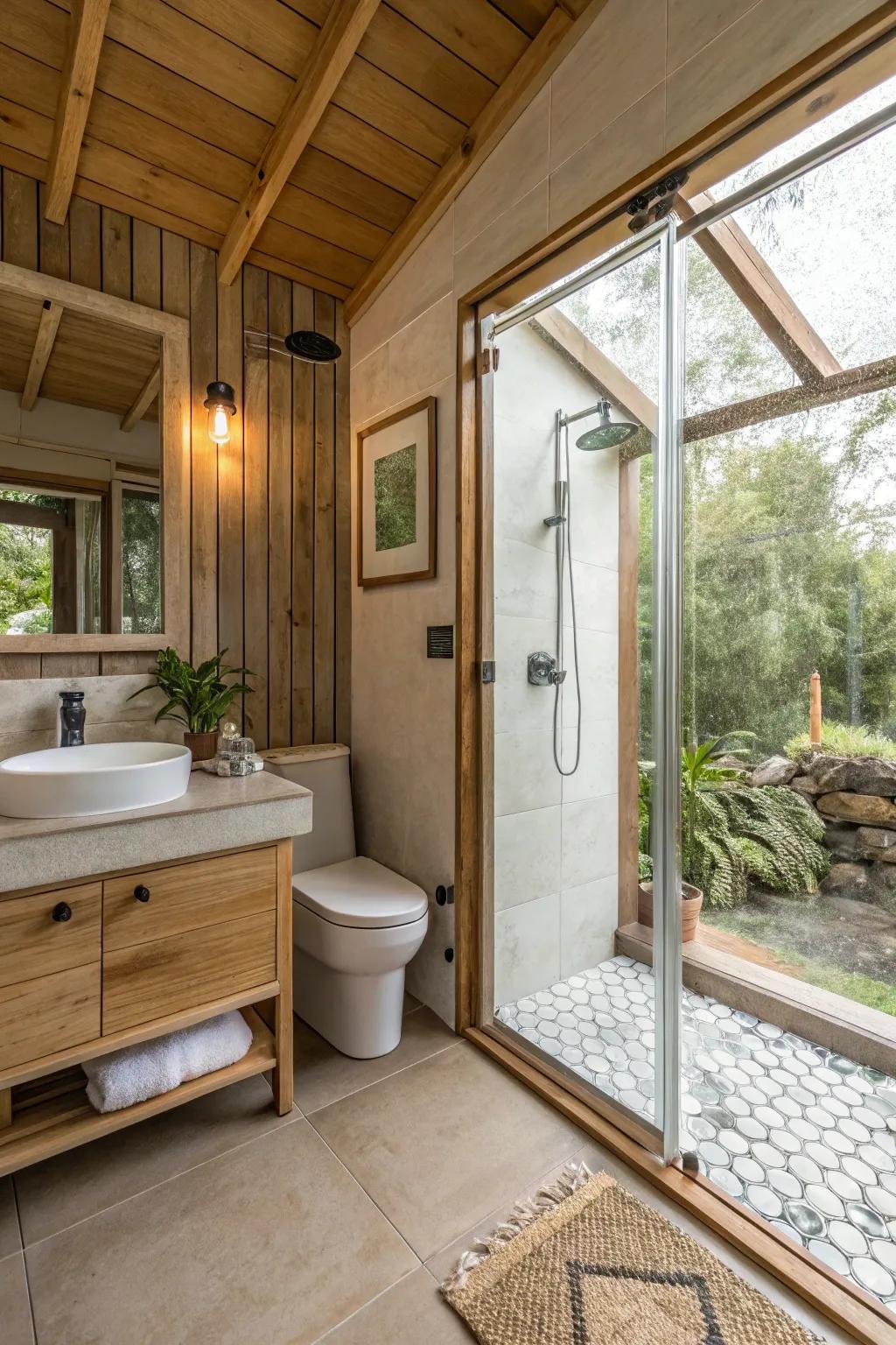 Sustainable style with environmentally-conscious glass.