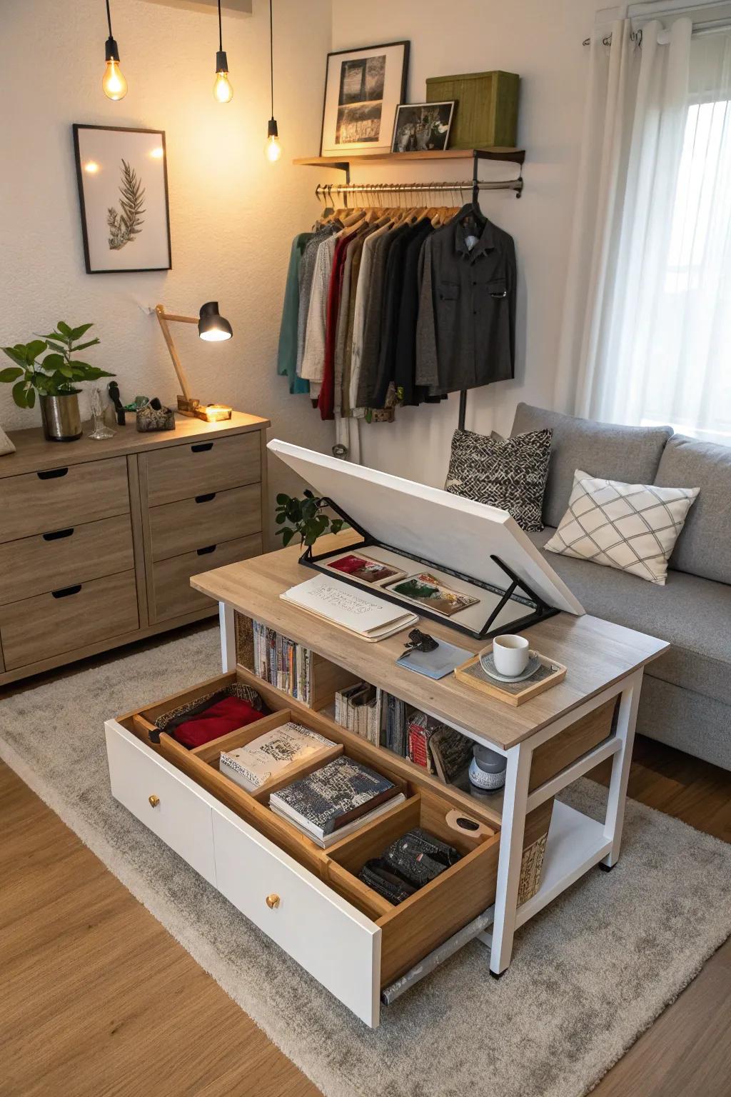 Convertible tables provide versatility and adaptability.