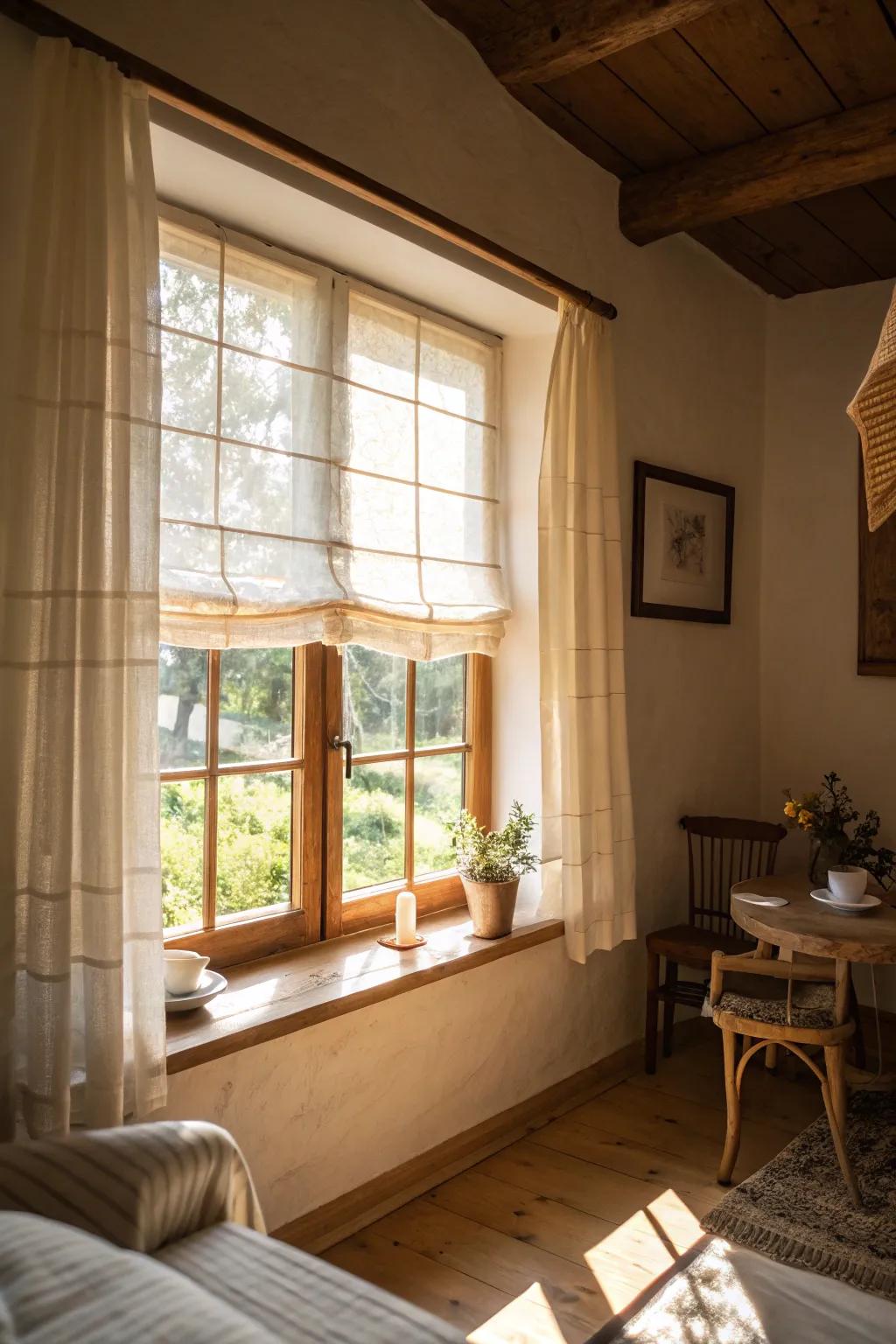 Illumination filtering screens maintain privacy while keeping the room bright.