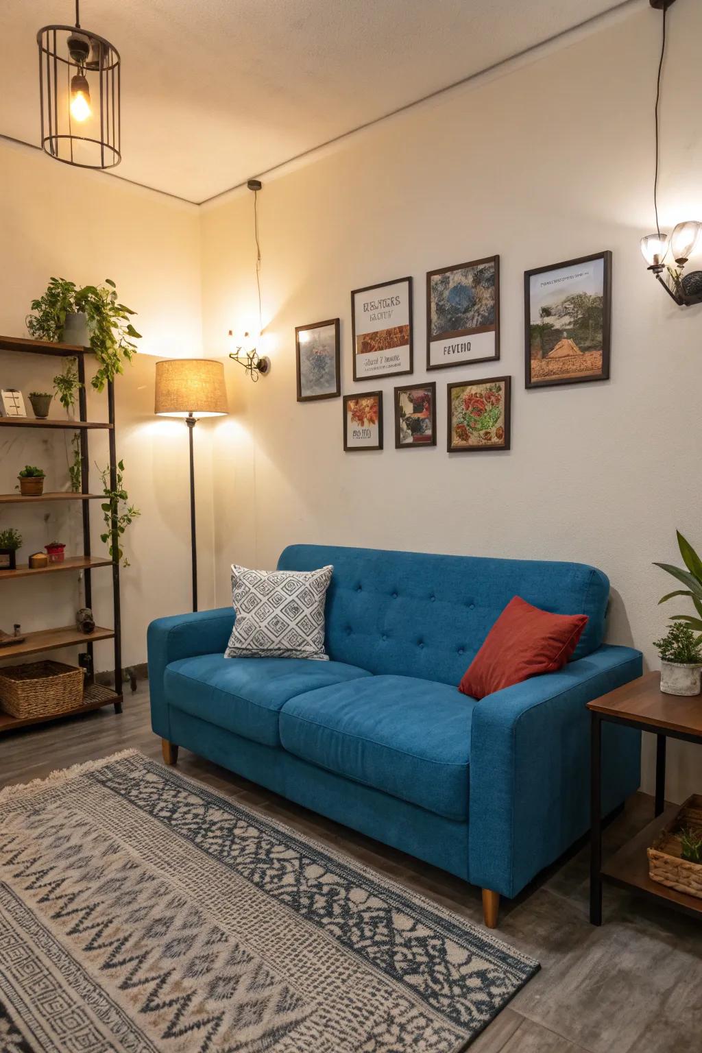 The burst of blue creates a great focal point.