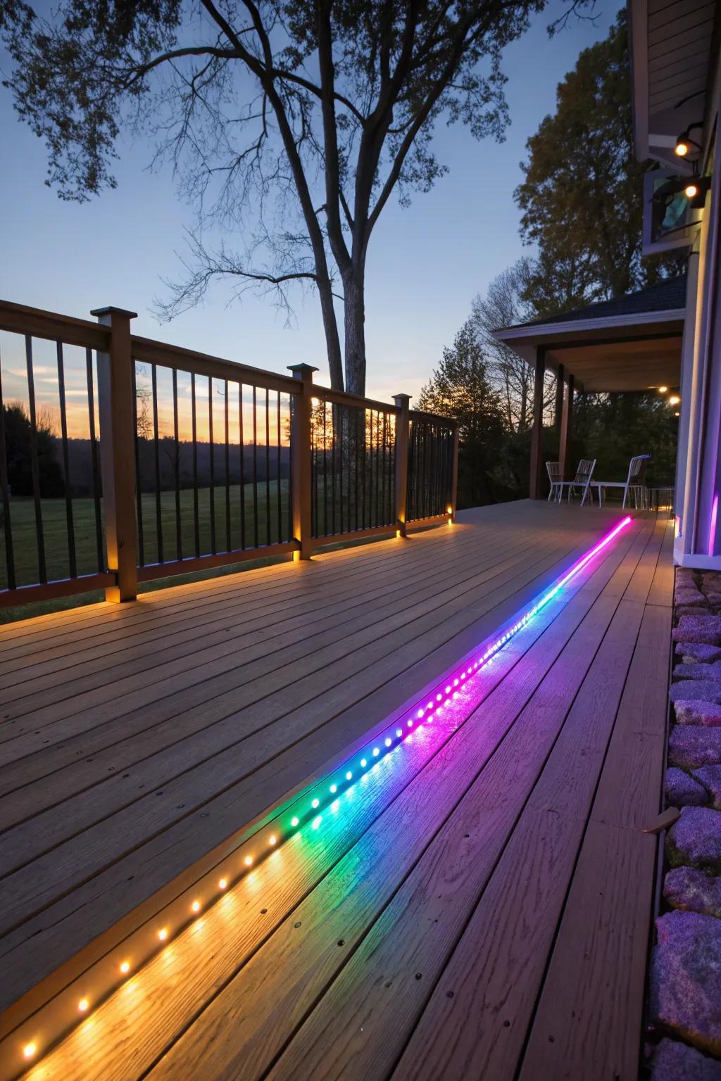 LEDs with color-changing capabilities give your deck energy and vitality.
