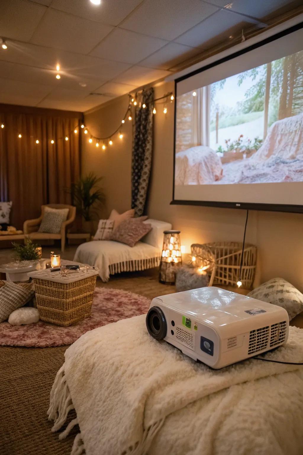 Relaxing films present a calming conclusion to a pampering night.