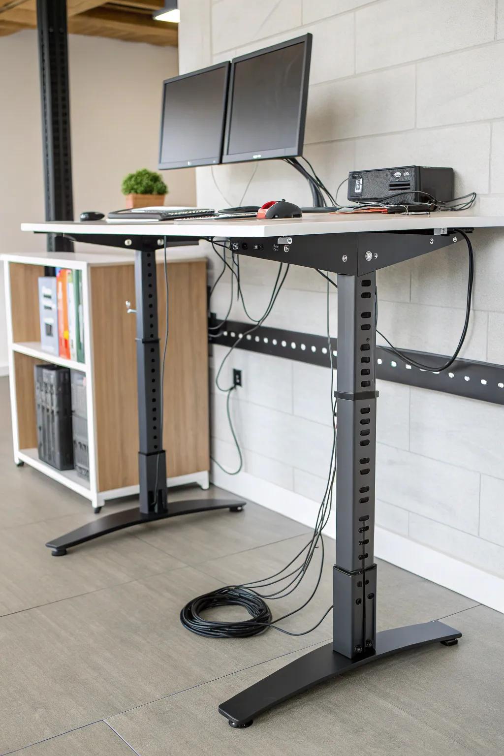 Cord spines offer solutions for desks.