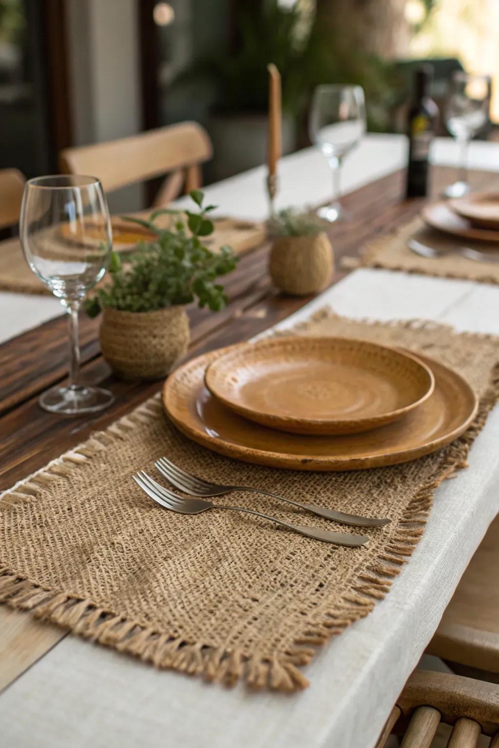 Rope runners provide an eco-conscious, earthy charm.