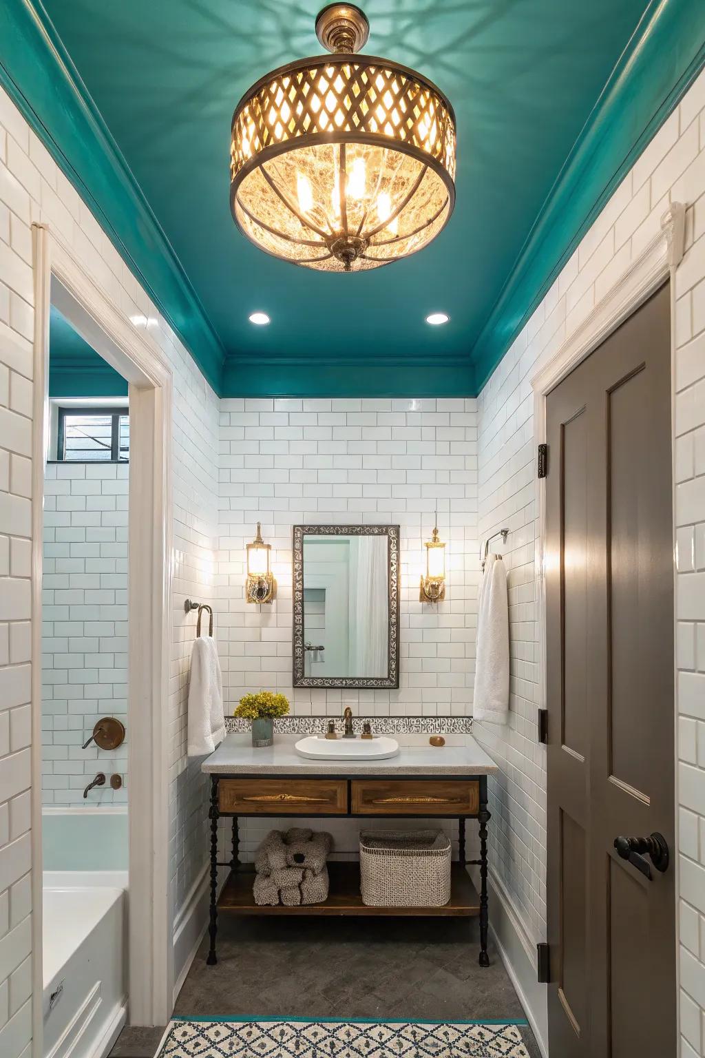Forge a cozy atmosphere with a cerulean ceiling.