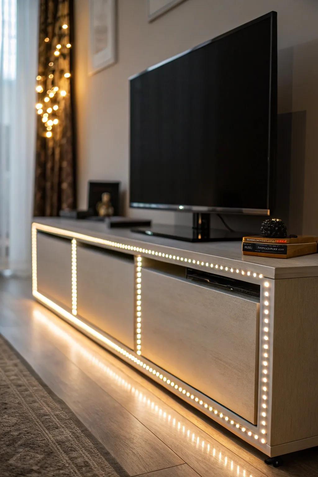 Decorative lighting adds feeling to your TV area.