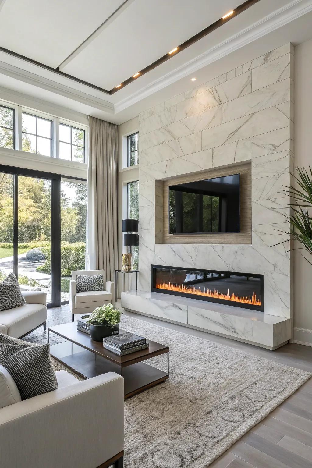 Contemporary hearth walls provide streamlined design solutions.