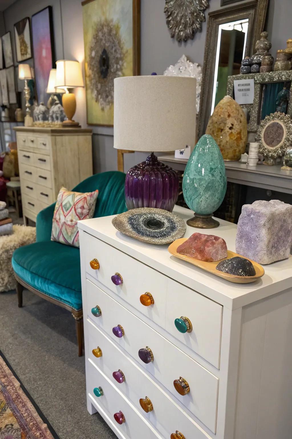 Natural wonder with stone heart knobs.